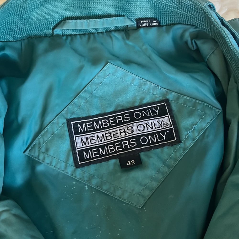 MEMBERS ONLY JACKET size 42 mens. Teal. So cool. - Picture 2 of 8